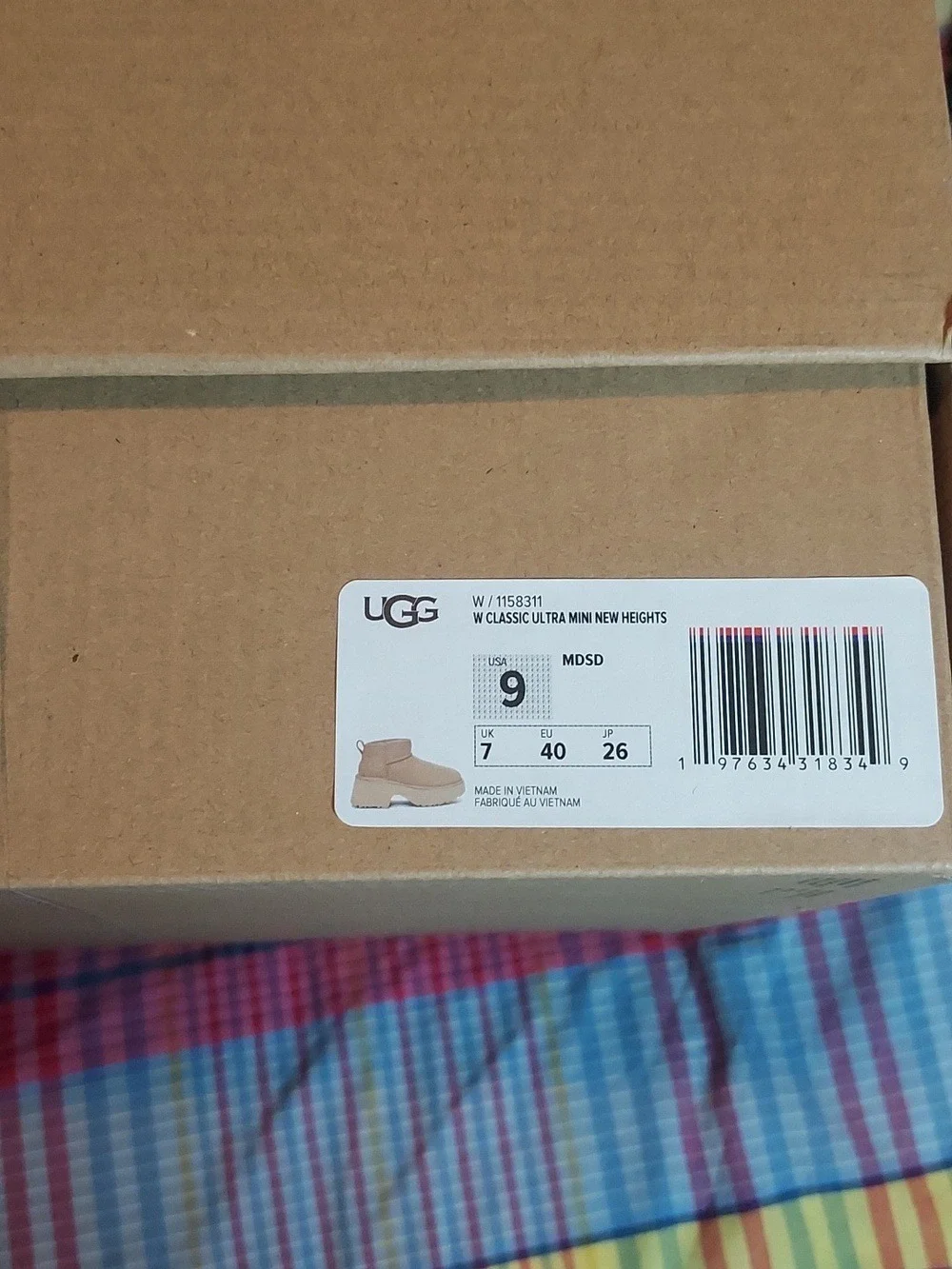 UGG Classic ultra Mini New Heights Boots In Beige MDSD NIB SZ9